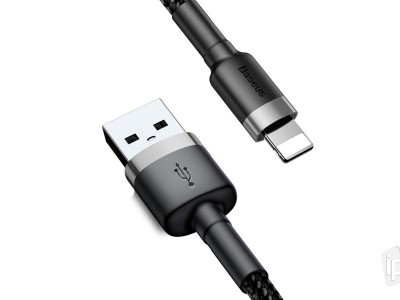 Baseus Cafule Cable Lightning Cable 2.4A (čierny) - Synchronizačný a nabíjací kábel pre Apple zariadenia (0.5m)