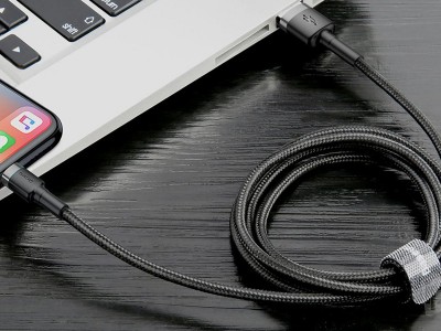 Baseus Cafule Cable Lightning Cable 2.4A (ierny) - Synchronizan a nabjac kbel pre Apple zariadenia (0,5m) **AKCIA!!