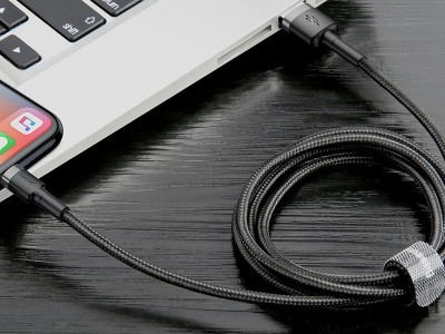 Baseus Cafule Cable Lightning Cable 2.4A (�ierny) - Synchroniza�n� a nab�jac� k�bel pre Apple zariadenia (0,5m) **AKCIA!!
