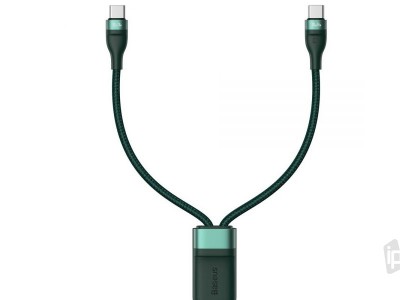 Baseus Flash Series PD 100W 5A (zelen) - Vysokorchlostn kbel USB-C/USB-C pre nabjanie dvoch zariaden (1.5m)