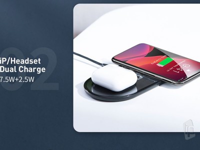Baseus 2 in 1 Fast Wireless Charger 15W (ierna) - Bezdrtov nabjaka s rchlym nabjanm pre Apple iPhone a Apple AirPods **AKCIA!!