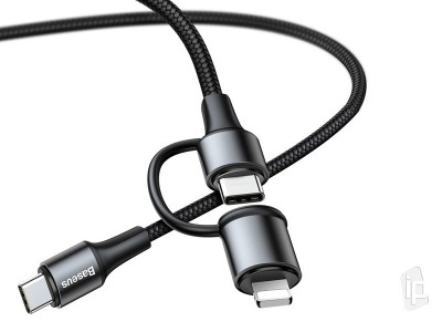 Baseus Twins 2v1 Cable 60W USB-C + Lightning (ern) - Nabjac data kabel USB-C + Lightning 1m
