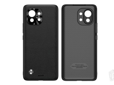 Baseus Alloy Leather Case  Ochrann kryt s ochranou kamery pre Xiaomi Mi 11 (ierny)