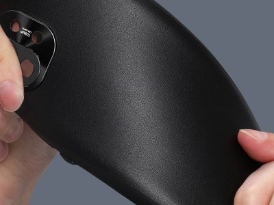 Baseus Alloy Leather Case  Ochrann kryt s ochranou kamery pre Xiaomi Mi 11 (ierny)