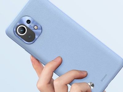 Baseus Alloy Leather Case � Ochrann� kryt s ochranou kamery pre Xiaomi Mi 11 (fialov�)