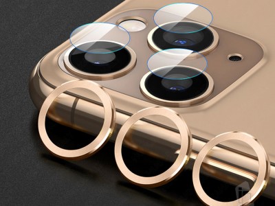 Baseus Alloy Protection Rings (zlat) - 3x ochrann oovky na zadn kamery pro Apple iPhone 11 Pro / Pro Max