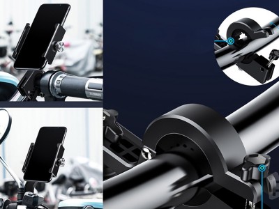 Baseus Knight Bike Holder (ierny) - Univerzlny driak smartfnov na riadidl bicykla (motorky) **AKCIA!!