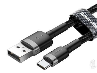 Baseus Cafule Cable Type-C (ierny) - Synchronizan a nabjac kbel USB-C (1m)