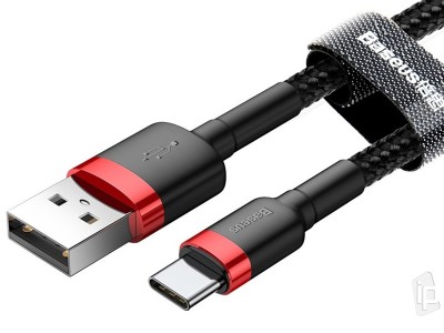 Baseus Cafule Cable (čierno-červený) - Synchronizačný a nabíjací kábel USB-C (1m)