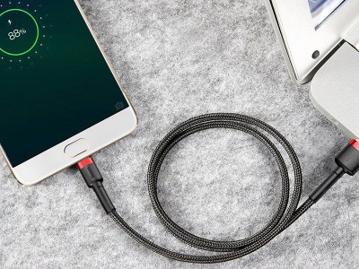 Baseus Cafule Cable micro-USB (ierny) - Synchronizan a nabjac kbel s obojstrannm Micro-USB (0.5m)