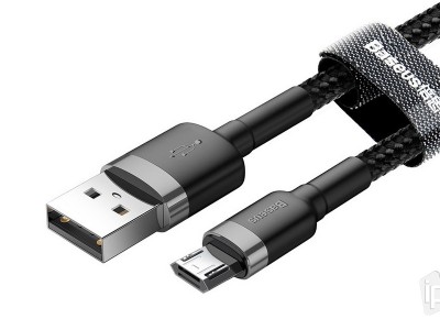 Baseus Cafule Cable micro-USB (ierny) - Synchronizan a nabjac kbel s obojstrannm Micro-USB (0.5m)