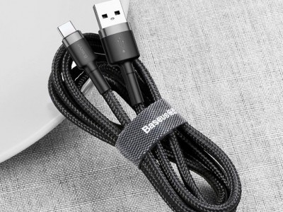 Baseus Cafule Cable Type-C (ern) - Synchronizan a nabjec kabel USB-C (2m)