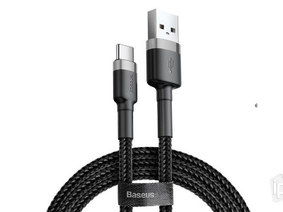 Baseus Cafule Cable Type-C (ierny) - Synchronizan a nabjac kbel USB-C (2m)