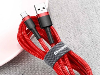 Baseus Cafule Cable (erven) - Synchronizan a nabjac kbel USB-C (1m)