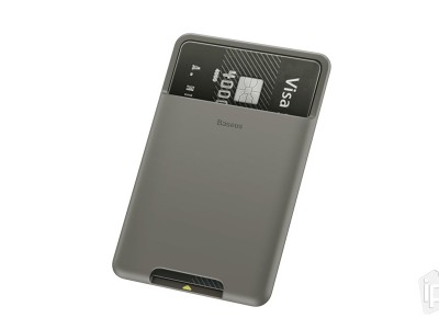 Baseus Back Stick Card Bag (tmavoed) - Nalepovacie puzdro na karty