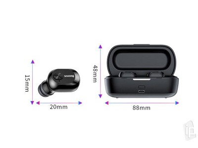 Baseus TWS Encok W01 Wireless Earphones Black (ern) - Bezdrtov Handsfree sluchadl s mikrofnom
