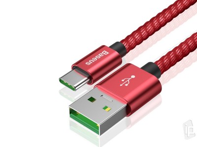 BASEUS Halo Quick Charge Cable 5A 1m (erven) - Nabjac kbel USB-C s funkciou QC 40W