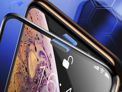 Baseus "Case Friendly" Tempered Glass Black (ierne) - 1 x Tvrden sklo na displej pre Apple iPhone X / XS / 11 Pro s krytkou na reproduktor proti prachu **AKCIA!!