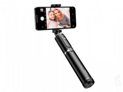 BASEUS Folding Stick Tripod (ierny) - Bluetooth selfie ty so statvom - do 79 cm