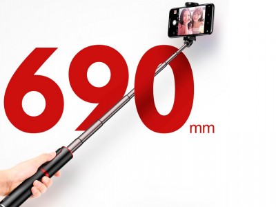 BASEUS Folding Stick Tripod (ern) - Bluetooth selfie ty so statvom - do 79 cm