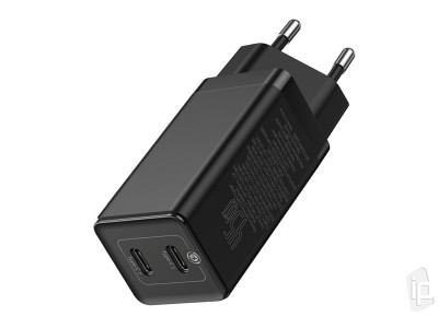 Baseus GaN Quick Charge (45W)  Rchlonabjaka s 2x USB-C portom + Nabjac kbel USB-C/USB-C 3A (1m)