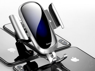 Baseus Future Glass Phone Holder (ierny) - driak do auta do mrieky ventiltora