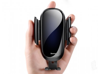 Baseus Future Glass Phone Holder (ierny) - driak do auta do mrieky ventiltora