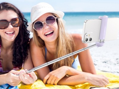 Baseus Mini Selfie Stick (fialov)  Kompaktn bezdrtov selfie ty (max. dka 67 cm)