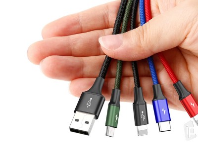 Baseus Rapid Series (3.5A) - Nabjac a synchronizan kabel 2x Lightning / 1x USB-C / 1x Micro USB (1,2m)