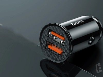 Baseus Rock-Solid All in One Set 10W  Driak do auta s dvojitm uchytenm a bezdrtovm nabjanm + adaptr + kbel