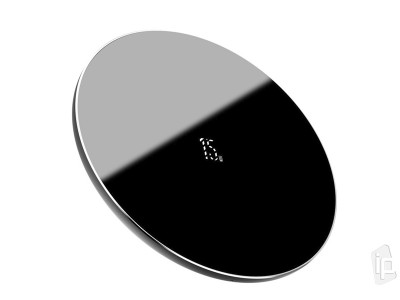 Baseus Digital Display Wireless Charger 15W New Version - Bezdrôtová nabíjačka s rýchlym nabíjaním (čierna)