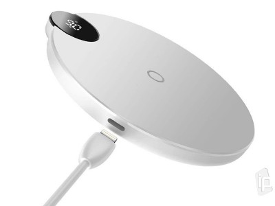Baseus Digital Display Wireless Charger 10W - Bezdrtov nabjaka s rchlym nabjanm (biela)