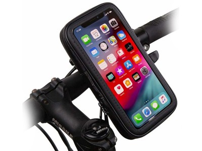 Bike Front Storage (čierna) - Cyklistická taška na smartfón (16x9.5cm) s úchytom na riadidlá bicykla / skútra **AKCIA!!