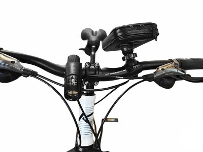 Bike Front Storage (ierna) - Cyklistick taka na smartfn (16x9.5cm) s chytom na riadidl bicykla / sktra