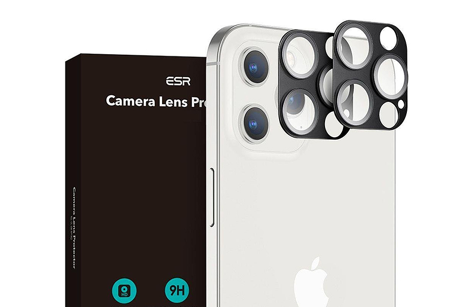 ESR – 2x Ochranné sklo na zadnú kameru pre Apple iPhone 12 Pro (čierne)
