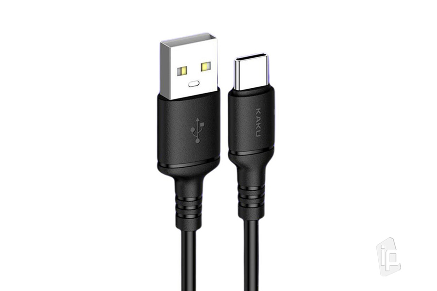 KAKU KSC-421 2.8A (čierny) – Nabíjací a synchronizačný kábel USB/USB-C (2m)