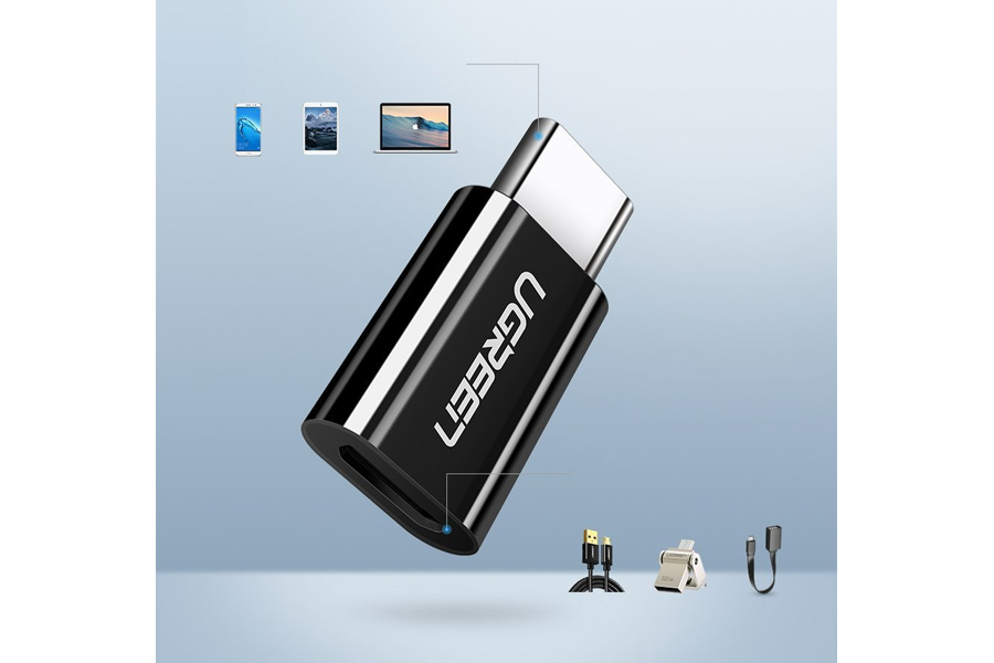 Ugreen Adaptér Micro USB/USB-C (čierny) - iPshop