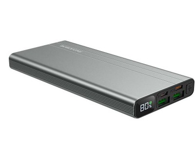 Borofone BT34 18W (10000mAh)  Powerbanka 2x USB 1x USB-C 1x Micro USB s LED displejom a podporou rchleho nabjania (ed) **AKCIA!!