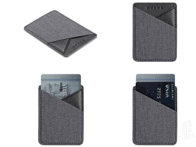 Dual Card Holder Fabric (ierne) - Nalepovacie puzdro na karty