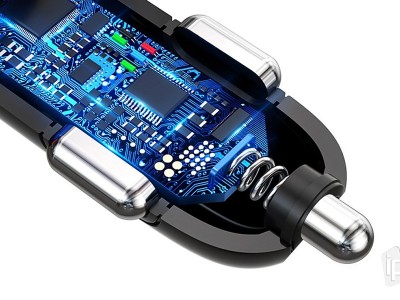 DUDAO 3 x USB Port Fast Charger 18W (ern) - 3 portov autonabjeka s funkciou Quick Charge