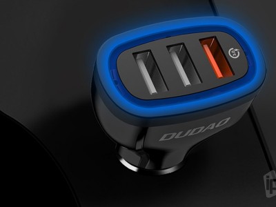 DUDAO 3 x USB Port Fast Charger 18W (ierny) - 3 portov autonabjaka s funkciou Quick Charge