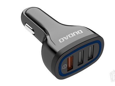 DUDAO 3 x USB Port Fast Charger 18W (ern) - 3 portov autonabjeka s funkciou Quick Charge