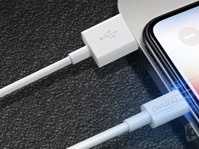 Dudao USB / micro USB nab�jac� a synchroniza�n� k�bel biely (1m)