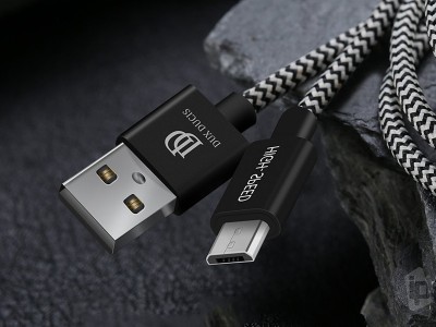 Dux Ducis Cable USB - Micro USB 2.1A (ierny) - Synchronizan a nabjac kbel Micro USB (3m)