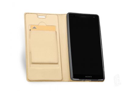 Luxusn Slim puzdro (zlat) s magnetickm zatvranm pre Sony Xperia XZ3