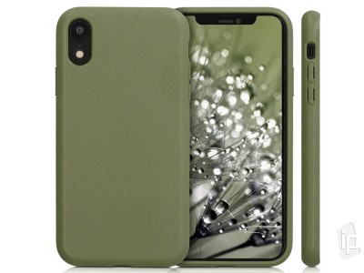 Set Eco Friendly Case (khaki) + ochrann sklo - Kompostovaten obal pro Apple iPhone XR