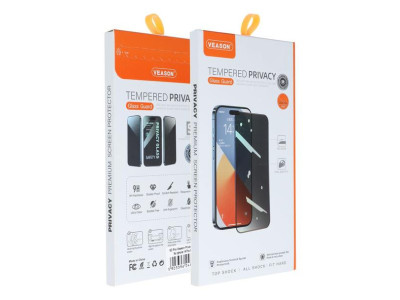 6D Pro Veason Privacy Glass - Ochrann� tvrden� sklo pre iPhone 15 Black