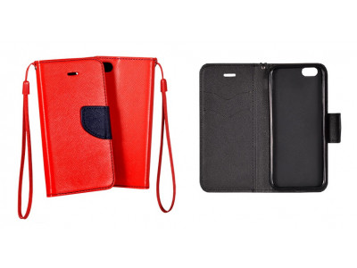 Kni�kov� p�zdro Fancy pre Samsung Galaxy s6 edge / G925 �erveno modr�