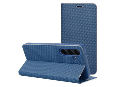 Ko�en� kni�kov� puzdro luna carbon pre Samsung A57 5G modr�