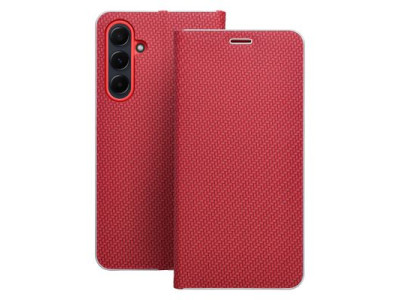 Ko�en� Kni�kov� Puzdro Luna Carbon pre Xiaomi Redmi Note 14 4G (Global - 163,25mmx76,55mmx8,16mm) �erven�